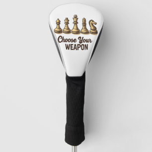 Kies uw wapen grappige schaakstukken speler golfheadcover