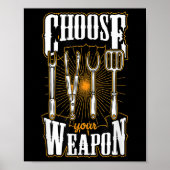 Kies uw wapen grill gebruiksvoorwerpen Grappig BBQ Poster (Voorkant)