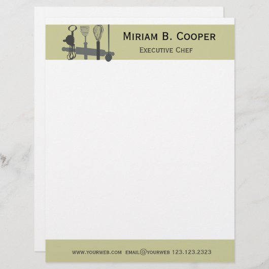 Kies uw weapon Executive Chef Professional Briefhoofd Ontwerp (Voorkant / Achterkant)