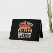 Kies uw weapon grappige stukken feestdagen kaart (Voorkant)