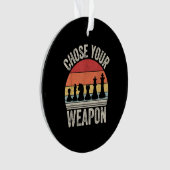 Kies uw weapon grappige stukken ornament (voorkant)