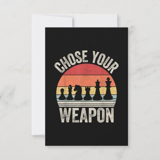 Kies uw weapon grappige stukken RSVP kaartje (Voorkant)
