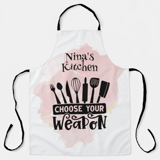 Kies uw Weapon Kitchen Tools Pink Splash Schort (Voorkant)