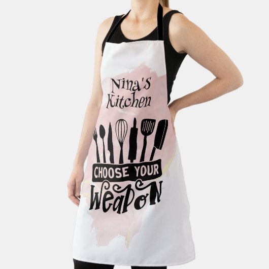 Kies uw Weapon Kitchen Tools Pink Splash Schort (Insitu)