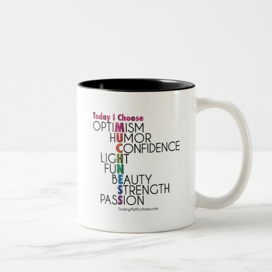 Kies vandaag voor MUCHNESS, Glitter inspirerend ku Tweekleurige Koffiemok (Rechts)