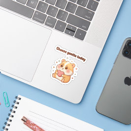 Kies Vandaag Zachtheid – Cute Hamster Motivatie Sticker