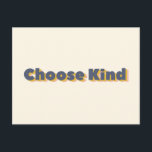 Kies Vet 3D Inspirerend blauw met Typografie Briefkaart<br><div class="desc">Een leuk,  vette 3D-typografische vormgeving met de woorden Choose Kind in Navy Blue.</div>