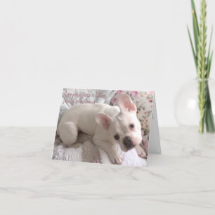 Kies voor de Franse Bulldog Floral Shabby Chic Bedankkaart
