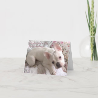 Kies voor de Franse Bulldog Floral Shabby Chic Bedankkaart