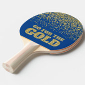 Kies voor de Gold Glitter Blue Tafeltennisbatje (Voorkant Gekanteld)