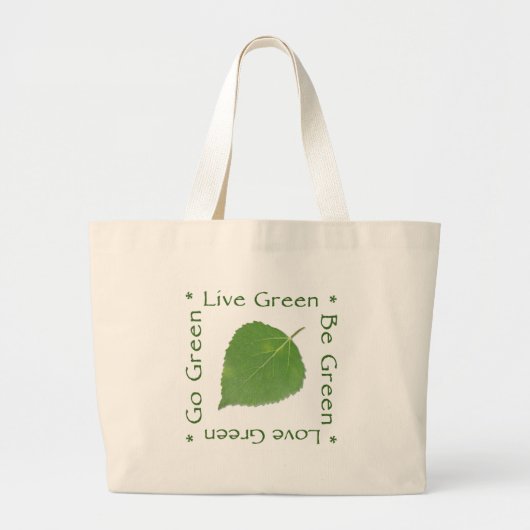 Kies voor de groene herbruikbare winkeltas - zwart grote tote bag (Voorkant)