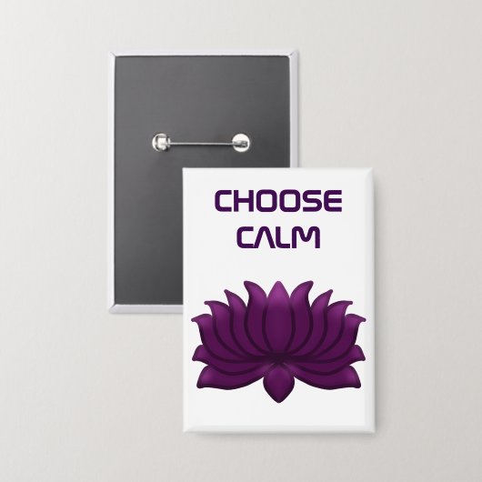 Kies voor de kalme paarse lotusbloem button (Voorkant / Achterkant)