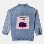 Kies voor de kalme paarse lotusbloem denim jacket (Achterkant)
