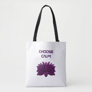 Kies voor de kalme paarse lotusbloem tote bag
