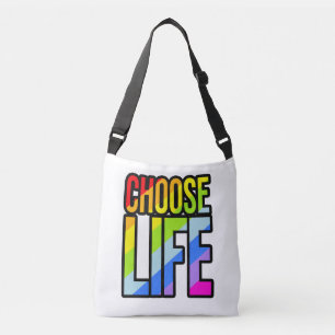 Kies voor de levenkleurige slogan canvas tas