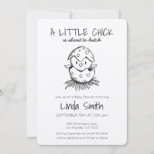 Kies voor de optie Black Sketch Baby shower Invi Kaart (Voorkant)