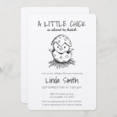 Kies voor de optie Black Sketch Baby shower Invi Kaart (Voorkant / Achterkant)