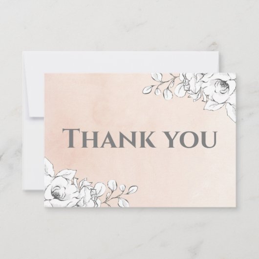 Kies voor de roze, moderne, witte flat met dank bedankkaart (Voorkant)