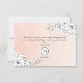 Kies voor de roze, moderne, witte flat met dank bedankkaart (Achterkant)