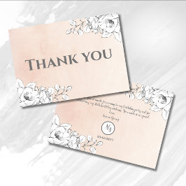 Kies voor de roze, moderne, witte flat met dank bedankkaart