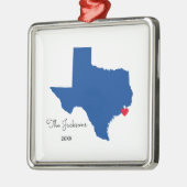 Kies voor de Texas-plattegrond van kleur Metalen Ornament (Links)