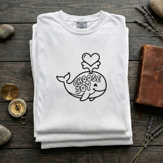 Kies voor een 'Choose Joy' walvis SVG T-shirt voor