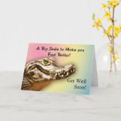 Kies voor een goede kaart met een lachende alligat (Gele Bloem)