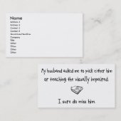 Kies voor een pluim of leer het visueel gehandicap visitekaartje (Voorkant / Achterkant)