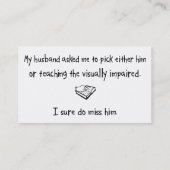 Kies voor een pluim of leer het visueel gehandicap visitekaartje (Achterkant)