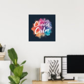 Kies voor een rustige mindfulness levendige kleure poster (Thuiskantoor)