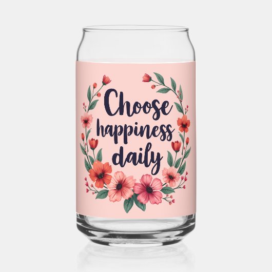 Kies voor geluk Dagelijkse Bloemenkrans Blikvorm Glas (Voorkant)