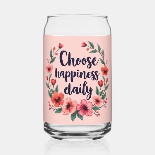 Kies voor geluk Dagelijkse Bloemenkrans Blikvorm Glas (Achterkant)