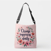Kies voor geluk Dagelijkse Bloemenkrans Crossbody Tas (Voorkant)