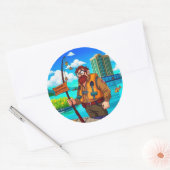 Kies voor Gevist boven werk Ronde Sticker (Envelop)