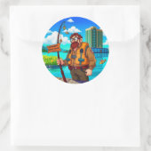 Kies voor Gevist boven werk Ronde Sticker (Tas)