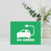 Kies voor groene ~ Drive Electric Cars Briefkaart (Staand voorkant)