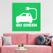 Kies voor groene ~ Drive Electric Cars Canvas Afdruk (Insitu (Woonkamer))