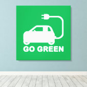 Kies voor groene ~ Drive Electric Cars Canvas Afdruk (Insitu (Houten vloer))