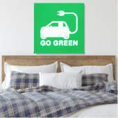 Kies voor groene ~ Drive Electric Cars Canvas Afdruk (Insitu (Slaapkamer))