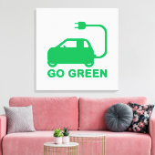 Kies voor groene ~ Drive Electric Cars Canvas Afdruk (Insitu (Woonkamer))