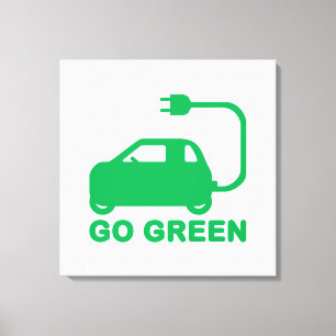 Kies voor groene ~ Drive Electric Cars Canvas Afdruk