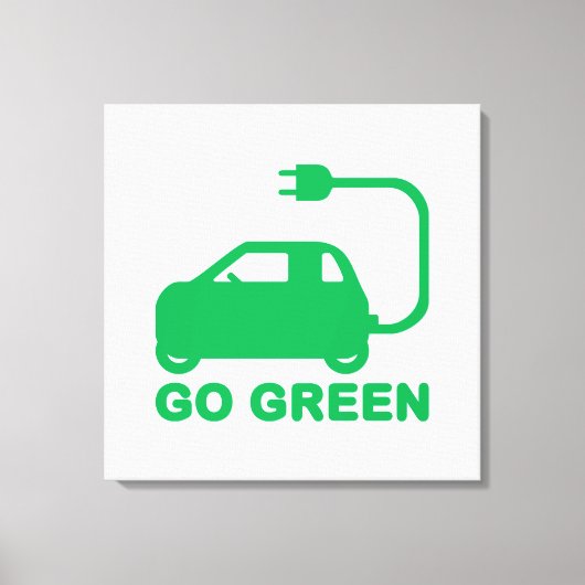 Kies voor groene ~ Drive Electric Cars Canvas Afdruk (Voorkant)