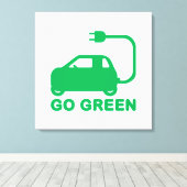Kies voor groene ~ Drive Electric Cars Canvas Afdruk (Insitu (Houten vloer))