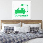 Kies voor groene ~ Drive Electric Cars Canvas Afdruk (Insitu (Slaapkamer))
