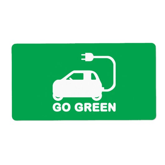 Kies voor groene ~ Drive Electric Cars Etiket (Voorkant)