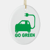 Kies voor groene ~ Drive Electric Cars Keramisch Ornament (Rechts)