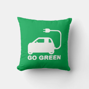 Kies voor groene ~ Drive Electric Cars Kussen