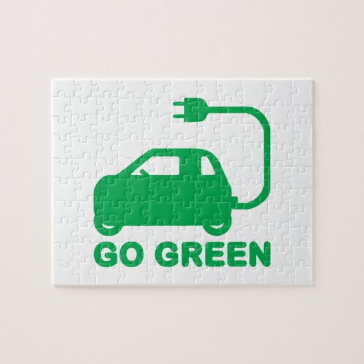 Kies voor groene ~ Drive Electric Cars Legpuzzel (Horizontaal)