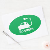 Kies voor groene ~ Drive Electric Cars Ovale Sticker (Envelop)