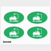 Kies voor groene ~ Drive Electric Cars Ovale Sticker (Vel)
